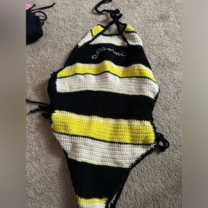 Womens ganni crochet swim suit - medium
